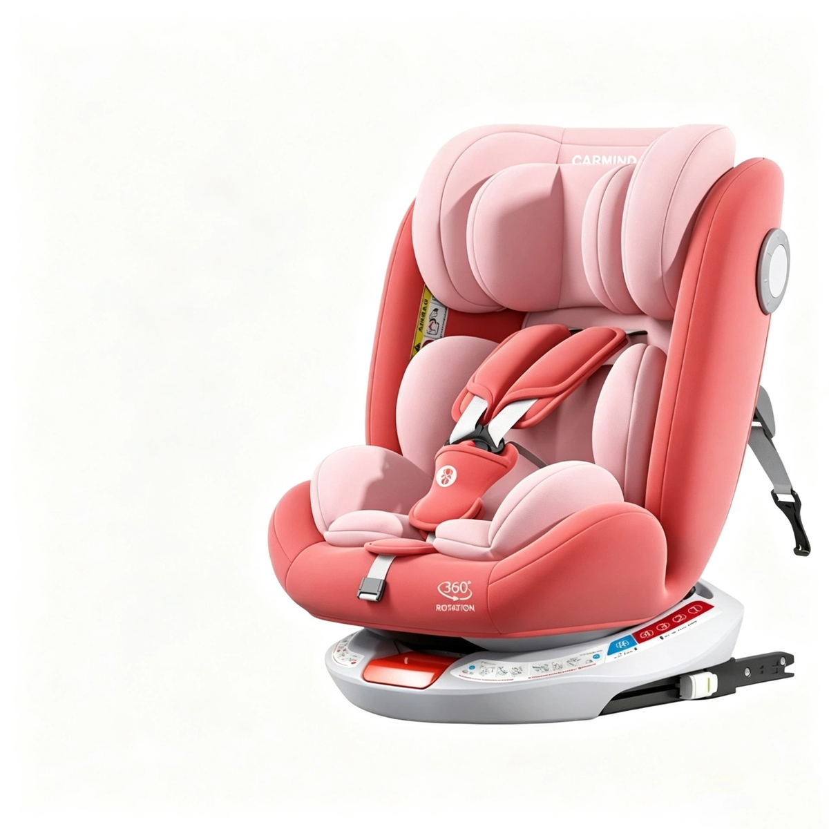 Carmind 360° Rotatable Baby Car Seat, ISOFIX Steel Interface, Reclinable Infant Toddler Car Safety Seat, Fits Kids 0-12 Years Old