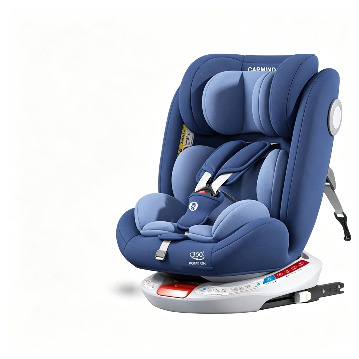 Carmind 360° Rotatable Baby Car Seat, ISOFIX Steel Interface, Reclinable Infant Toddler Car Safety Seat, Fits Kids 0-12 Years Old