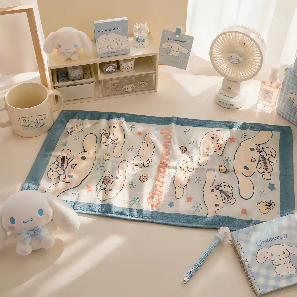Vosges Sanrio Character Cotton Towel, Kuromi, Cinnamoroll, My Melody & Pompompurin Prints, Absorbent Antibacterial Face Towel for Students, Dorm & Bathroom