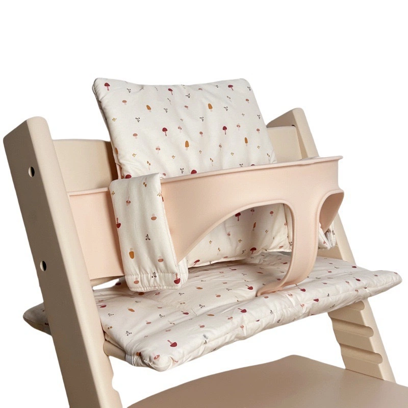 Cotton Seat Cushion & Backrest Pad for STOKKE Tripp Trapp High Chair, Waterproof & Stain Resistant Baby Highchair Accessory, Universal Replacement Pad