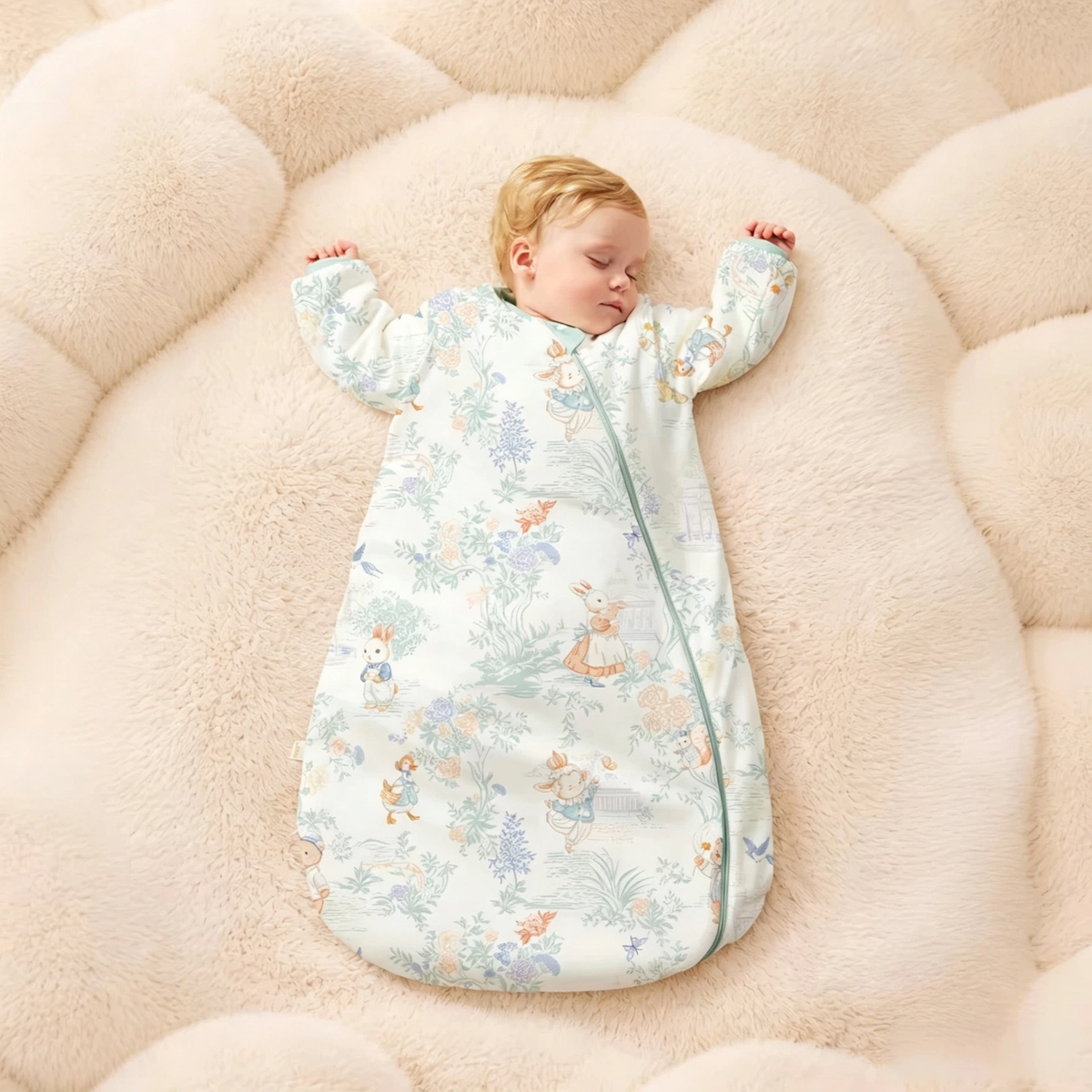 Usbetas Baby Sleep Sack, 100% Cotton Newborn Wearable Blanket, All-in-One Anti-Kick Sleeping Bag for Spring Autumn Winter