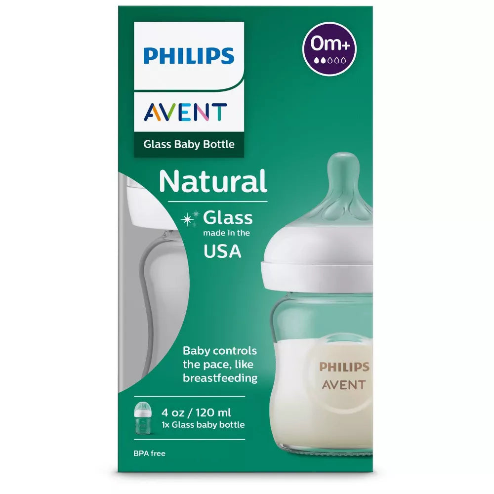 Avent Glass Natural Bottle 1pk 4oz - 0m+