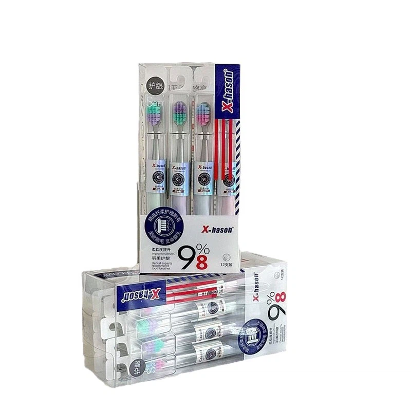 X‑hason 8th‑Gen Ultra Soft Wide‑Head Adult Toothbrush 12‑Count Family Set