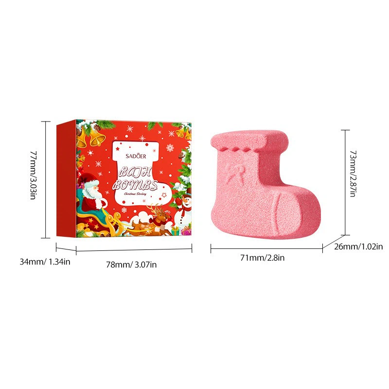 SADOER Christmas Holiday Bath Bombs, Festive Spa Bath Fizzies