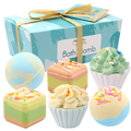 Cake Shape Bath Bomb Set, Essential Oil Bubble Bath Fizz Balls Gift Kit